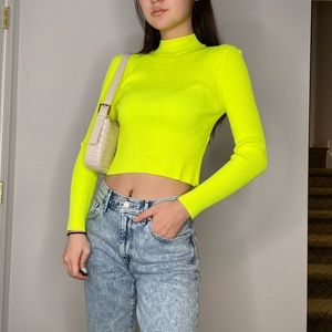 Lime green cropped sweater